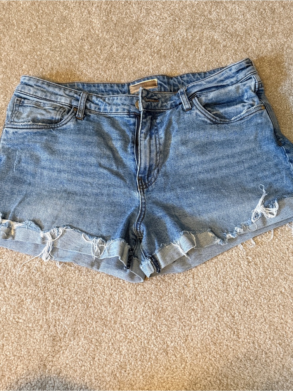 Kut from the Kloth Distressed Light Blue Denim Shorts